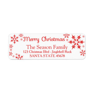 Merry Christmas snowflake Holiday Address Label