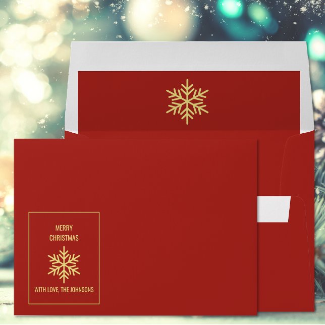 Merry Christmas Snowflake Holiday Envelope (Merry Christmas Snowflake Holiday Envelope (front and back flap))