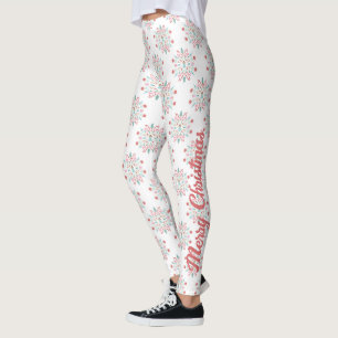 Merry Christmas Snowflake Mandala Pattern Leggings