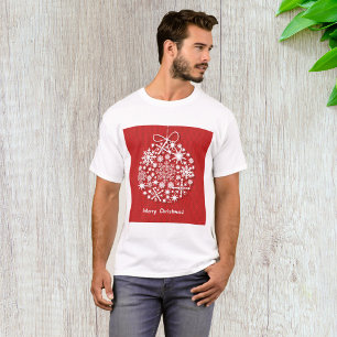 Merry Christmas Snowflake Mens T-Shirt