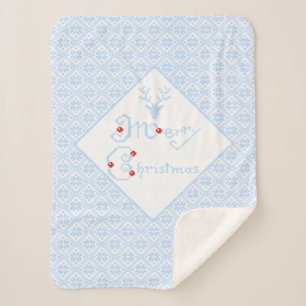 Merry Christmas Snowflake Patterns Sherpa Blanket