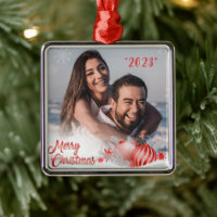 Merry Christmas Snowflake Personalised Red