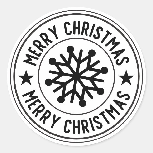 Merry Christmas Snowflake Round Seal  (Front)