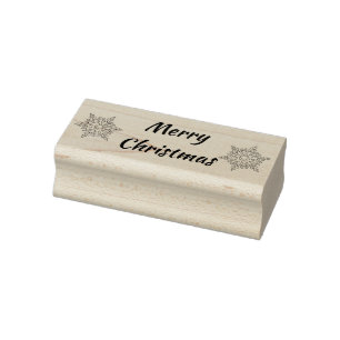 Merry Christmas Snowflake Rubber Stamp