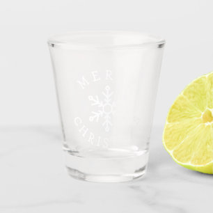 Merry Christmas Snowflake Shot Glass