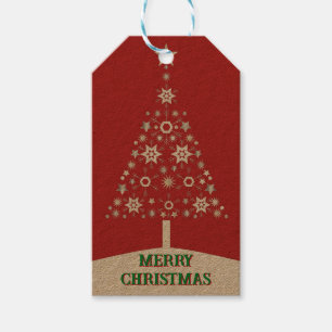 Merry Christmas Snowflake Tree Gift Tag