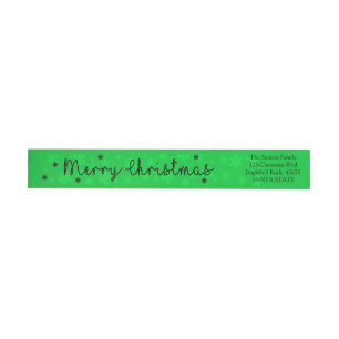 Merry Christmas Snowflake wraparound label