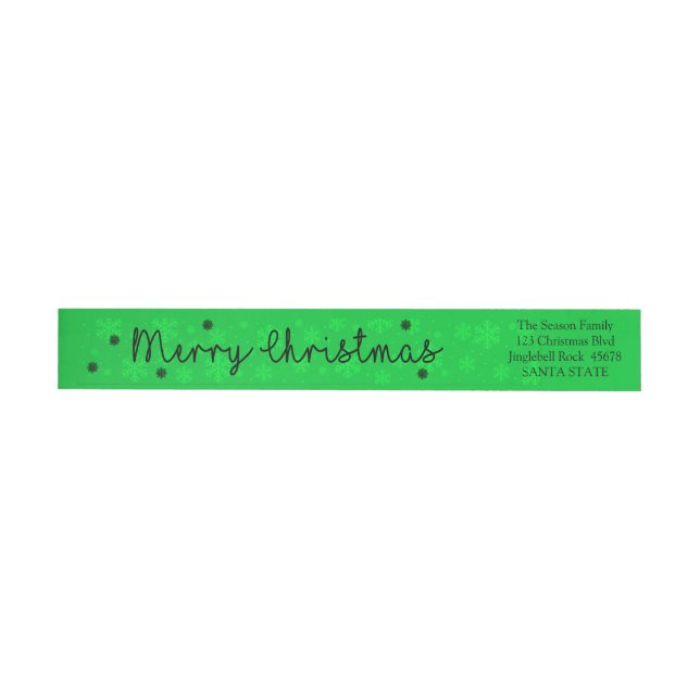 Merry Christmas Snowflake wraparound label (Individual)