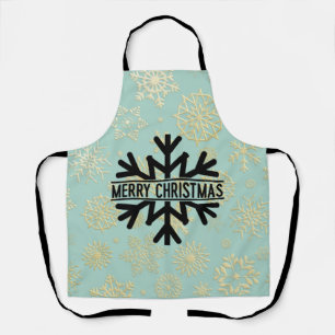 Merry Christmas Snowflakes Apron