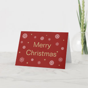 Merry Christmas Snowflakes Classic Holiday Card