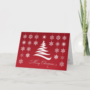 Merry Christmas Snowflakes Folded Card