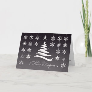 Merry Christmas Snowflakes Folded Card