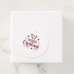 Merry Christmas Snowflakes, Happy New Year Favour Tags