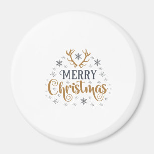 Merry Christmas Snowflakes, Happy New Year Magnet