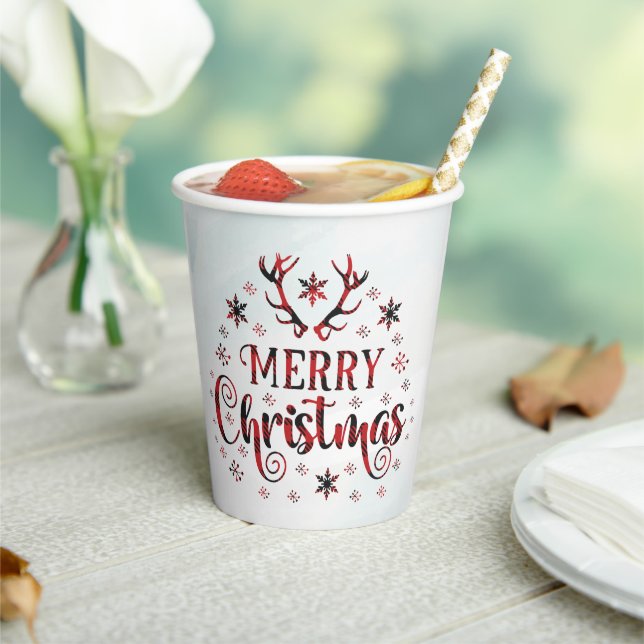 Merry Christmas Snowflakes, Happy New Year  Paper Cups (Insitu)