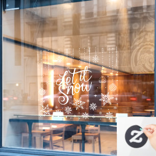 Merry Christmas Snowflakes, Happy New Year Window 