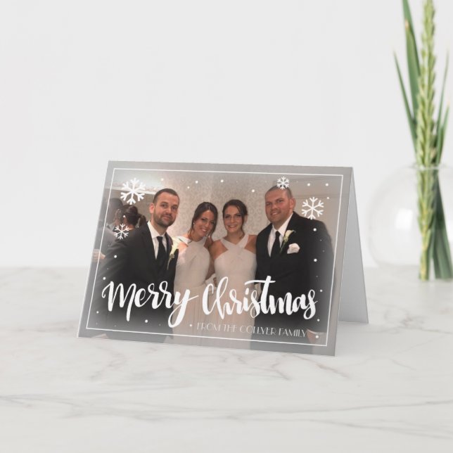 Merry Christmas Snowflakes Holiday Card (Front)