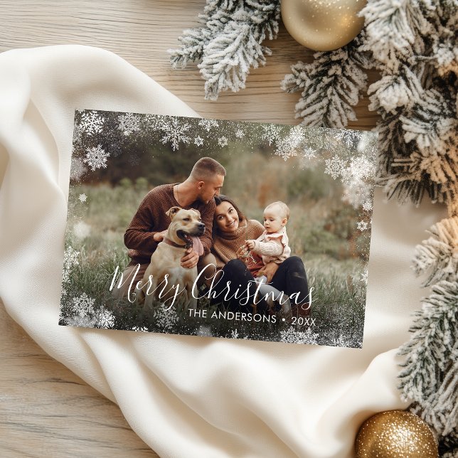 Merry Christmas Snowflakes Holiday Card (Creator Uploaded)