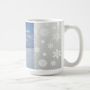 Merry Christmas Snowflakes Monogram Mug