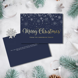 Merry Christmas Snowflakes Office Business Gold