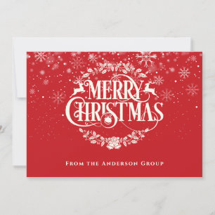 Merry Christmas Snowflakes Office Holiday Card
