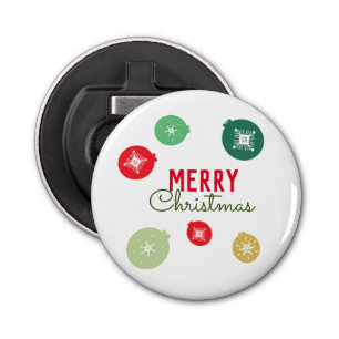 Merry Christmas Snowflakes Ornament  Bottle Opener