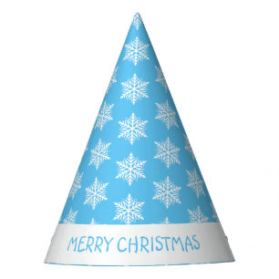 Merry Christmas Snowflakes Personalised Party Hat
