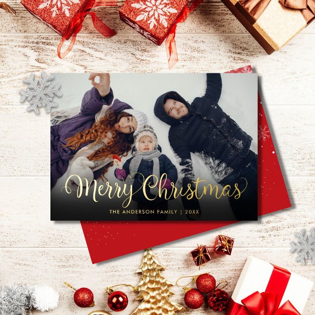 Merry Christmas Snowflakes Photo Script Gold (Creator Uploaded)