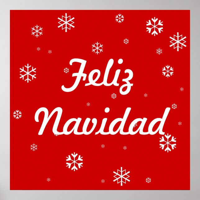 Merry Christmas Snowflakes Poster (Front)