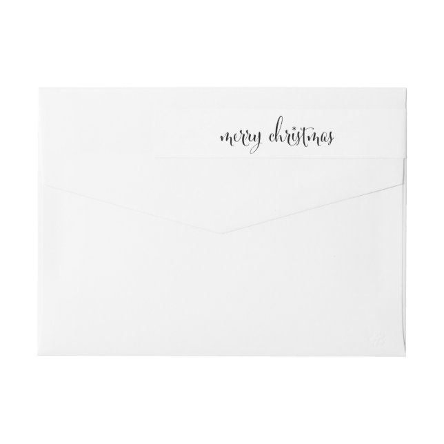 Merry Christmas | Snowflakes Return Address Label (Back)