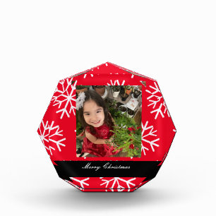 Merry Christmas Snowflakes Script  Photo Block