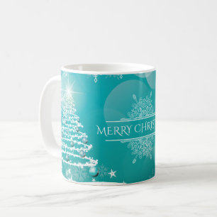 Merry Christmas Snowflakes Tree Flowers & Stars Coffee Mug