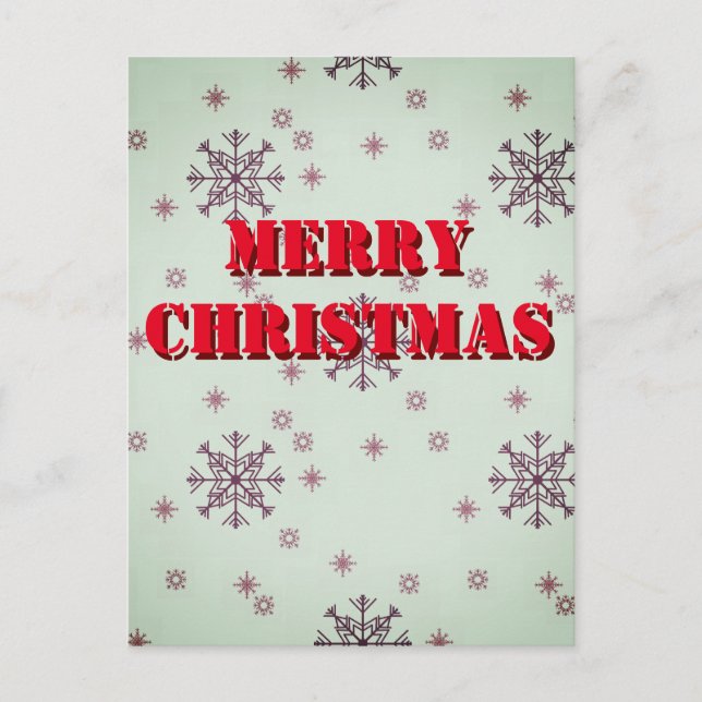 Merry Christmas Snowflakes Winter Greeting Holiday Postcard (Front)