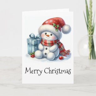 Merry Christmas Snowman Card