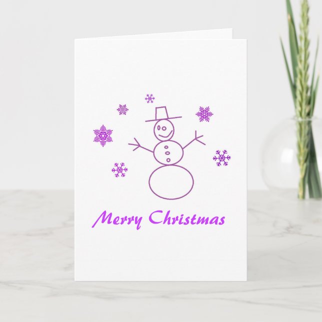Merry Christmas Snowman Card (Front)