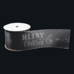 Merry Christmas Snowman Chalkboard Design   Satin Ribbon<br><div class="desc">The Christmas holiday chalkboard snowman design makes a great gift wrap ribbon for kids and adults.</div>