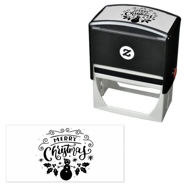 Merry Christmas Snowman Christmas Winter Self-inking Stamp (In Situ)