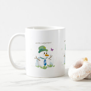 Merry Christmas Snowman Coffee Mug