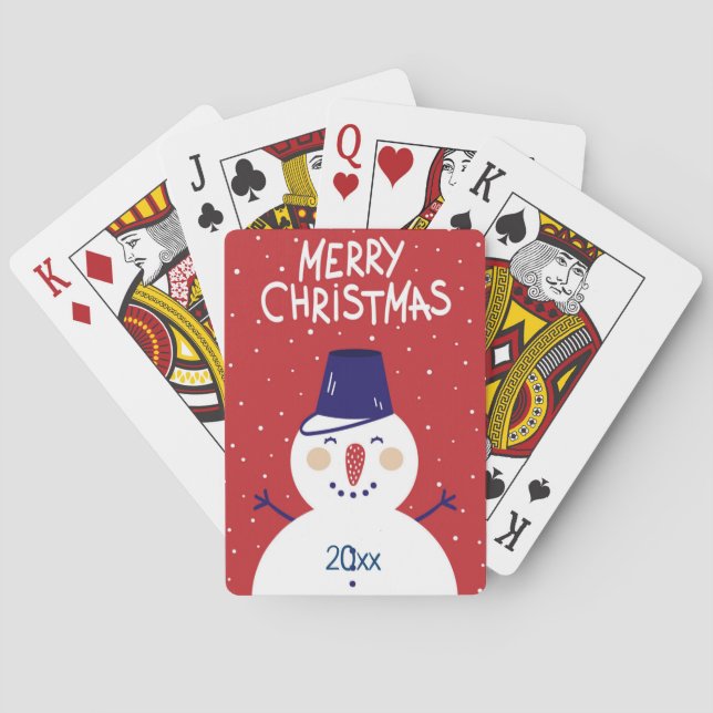 Merry Christmas/Snowman Design/Playing Cards (Back)