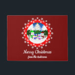 Merry Christmas! Snowman Family Doormat<br><div class="desc">Image of a snowman family.</div>