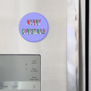 Merry Christmas Snowman Font Magnet