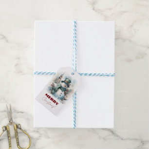 Merry Christmas Snowman Gift Tags