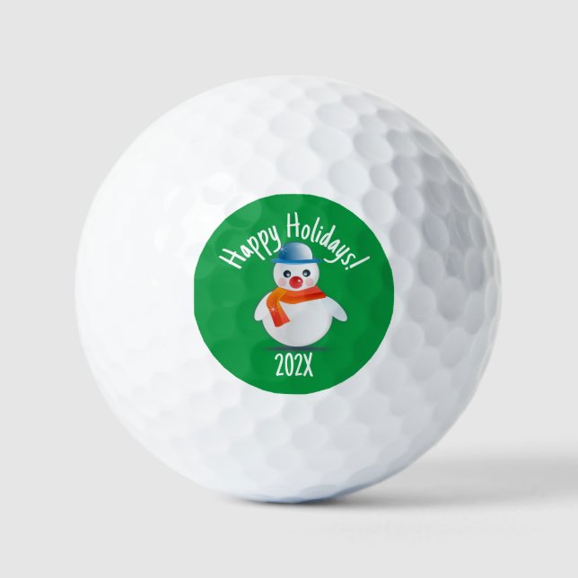 Merry Christmas Snowman  Golf Balls (Front)
