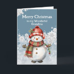 Merry Christmas Snowman Grandma Card<br><div class="desc">A snowman's smile,  so warm and bright, 
Just like our friendship,  pure delight.
C
Merry Christmas,  my dear Grandma
May our laughter never end.</div>