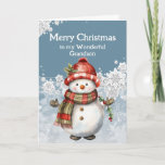 Merry Christmas Snowman Grandson Card<br><div class="desc">A snowman's smile,  so warm and bright, 
Just like our friendship,  pure delight.
C
Merry Christmas,  my dear Grandson
May our laughter never end.</div>