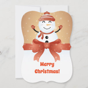 Merry Christmas Snowman Holiday Card