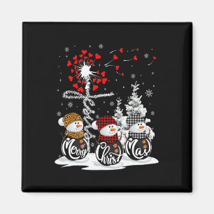 Merry Christmas Snowman Leopard Buffalo Red Plaid  Magnet