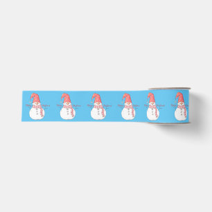 Merry Christmas Snowman Pattern   Grosgrain Ribbon