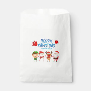 Merry Christmas Snowman Santa Claus Rudolph Elf Favour Bags