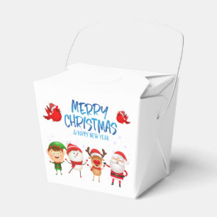 Merry Christmas Snowman Santa Claus Rudolph Elf Favour Box